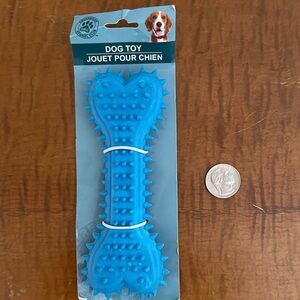 Dog Toy: Bone-shaped, Blue Squeaky Toy